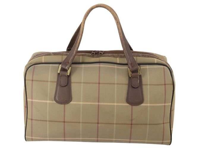 Borsa Boston Burberrys Nova Check in tela beige e oro Auth 180086 D'oro - vista 2