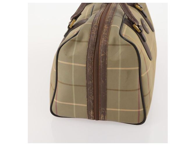 Borsa Boston Burberrys Nova Check in tela beige e oro Auth 180086 D'oro - vista 4