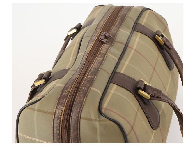 Borsa Boston Burberrys Nova Check in tela beige e oro Auth 180086 D'oro - vista 6