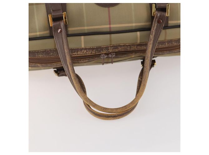 Borsa Boston Burberrys Nova Check in tela beige e oro Auth 180086 D'oro - vista 7