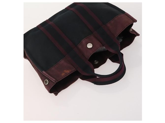 Hermès BORSA HERMES Her Line in tela 4 Set Rosso Nero Auth BA13063 - vista 11