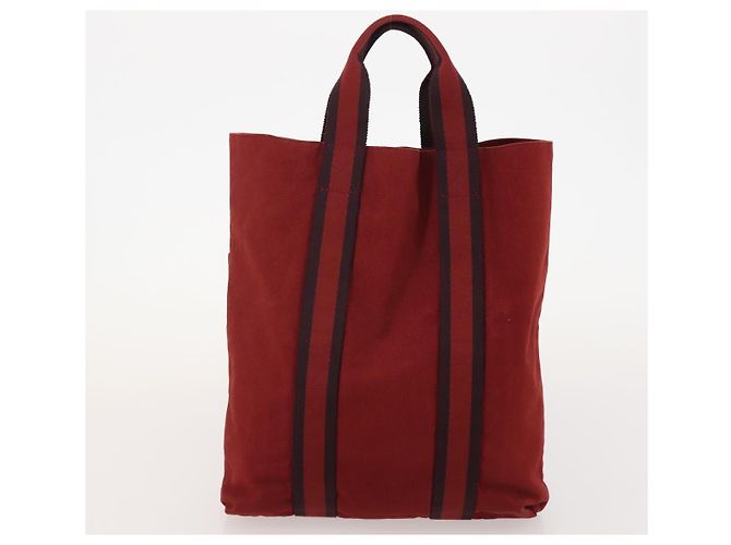 Hermès BORSA HERMES Her Line in tela 4 Set Rosso Nero Auth BA13063 - vista 21