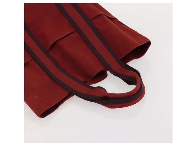 Hermès BORSA HERMES Her Line in tela 4 Set Rosso Nero Auth BA13063 - vista 23