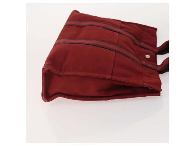 Hermès BORSA HERMES Her Line in tela 4 Set Rosso Nero Auth BA13063 - vista 4