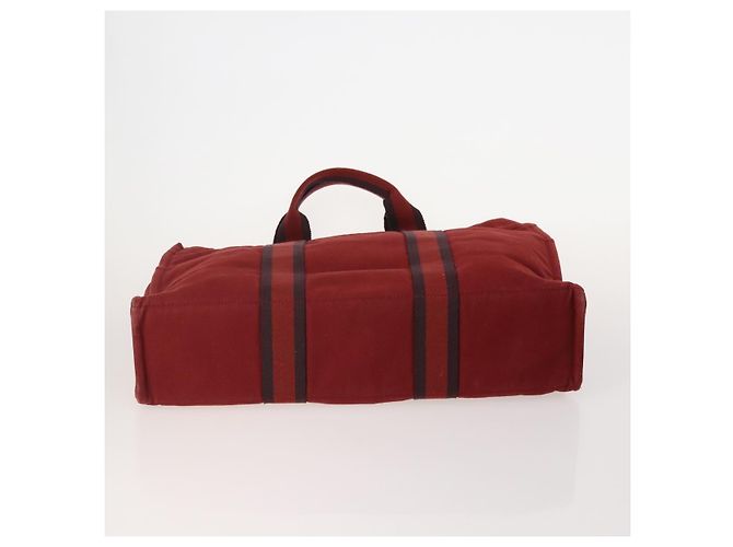 Hermès BORSA HERMES Her Line in tela 4 Set Rosso Nero Auth BA13063 - vista 6