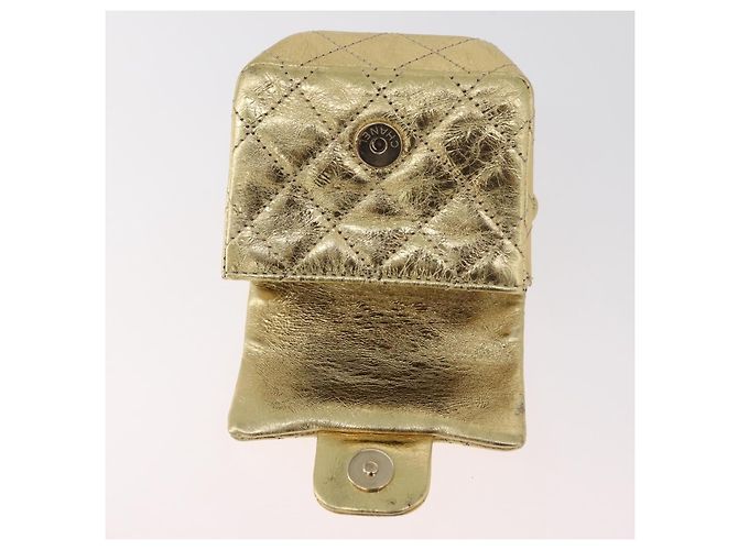 CHANEL Matelasse 2.55 Pouch Pelle Oro CC Auth 181679SM D'oro - vista 10