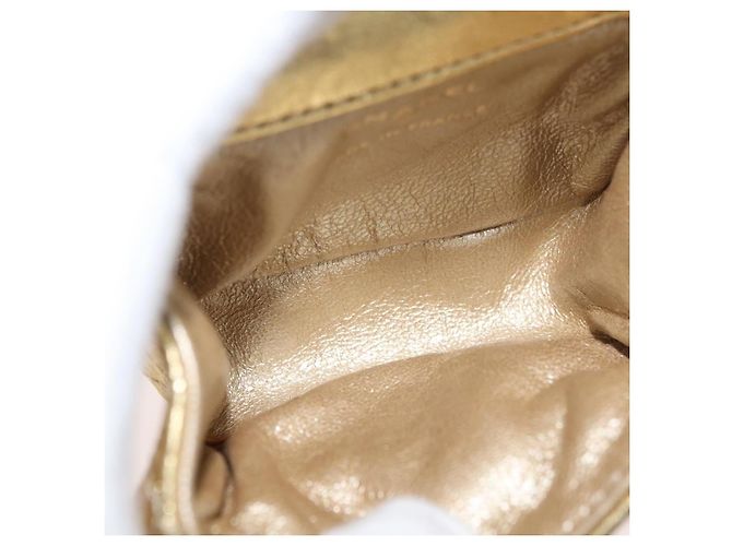CHANEL Matelasse 2.55 Pouch Pelle Oro CC Auth 181679SM D'oro - vista 11