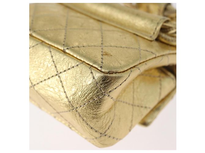 CHANEL Matelasse 2.55 Pouch Pelle Oro CC Auth 181679SM D'oro - vista 17