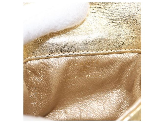 CHANEL Matelasse 2.55 Pouch Pelle Oro CC Auth 181679SM D'oro - vista 21