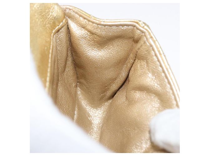 CHANEL Matelasse 2.55 Pouch Pelle Oro CC Auth 181679SM D'oro - vista 22