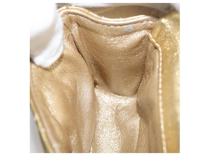 CHANEL Matelasse 2.55 Pouch Pelle Oro CC Auth 181679SM D'oro - vista 23