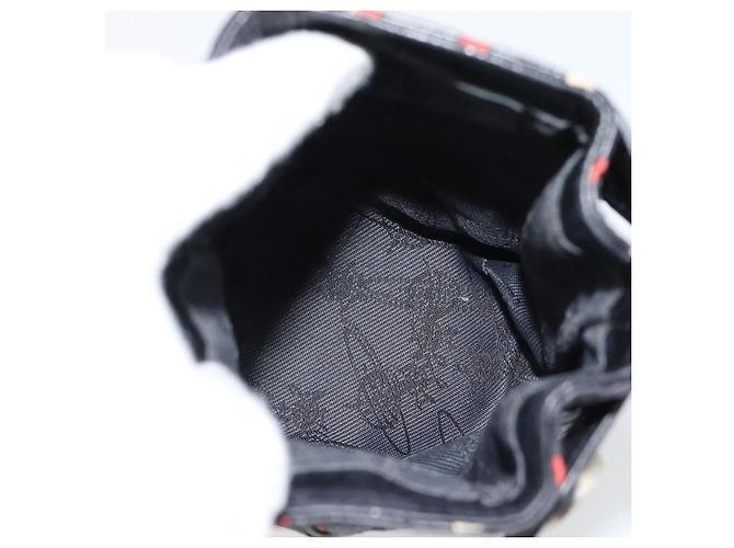 Pochette Vivienne Westwood in pelle nera e argento Auth 181785A Nero - vista 11