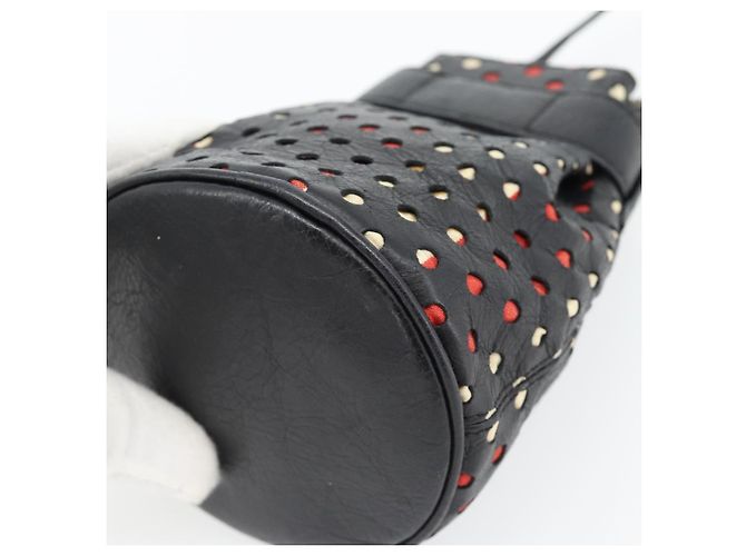 Pochette Vivienne Westwood in pelle nera e argento Auth 181785A Nero - vista 15