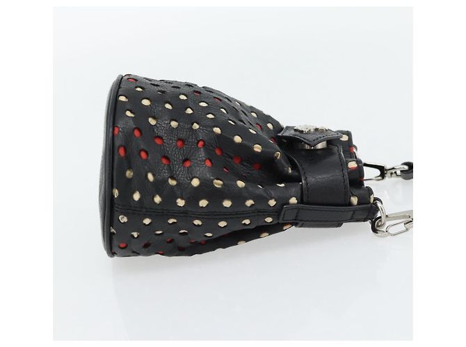 Pochette Vivienne Westwood in pelle nera e argento Auth 181785A Nero - vista 4