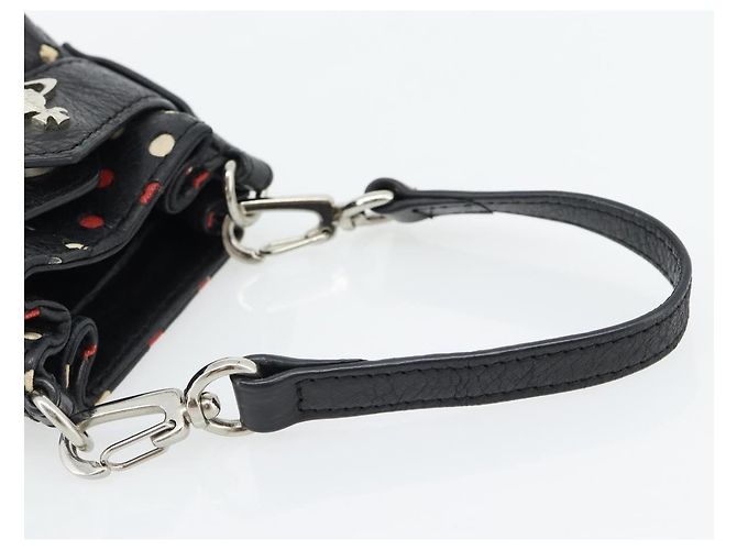Pochette Vivienne Westwood in pelle nera e argento Auth 181785A Nero - vista 7
