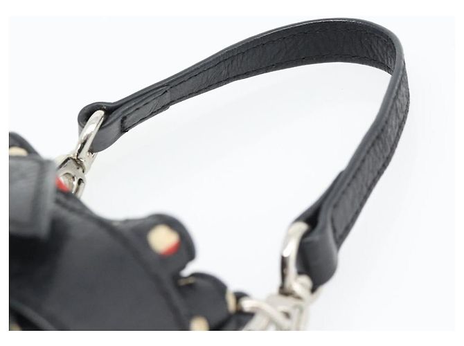 Pochette Vivienne Westwood in pelle nera e argento Auth 181785A Nero - vista 8
