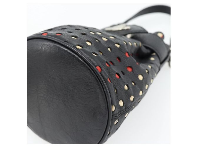 Pochette Vivienne Westwood in pelle nera e argento Auth 181785A Nero - vista 9