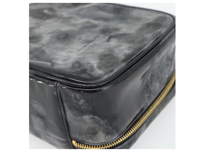 CHANEL COCO Mark Vanity Hand Bag Patent leather Black Gold CC Auth 181661 Schwarz Golden - Ansicht 17