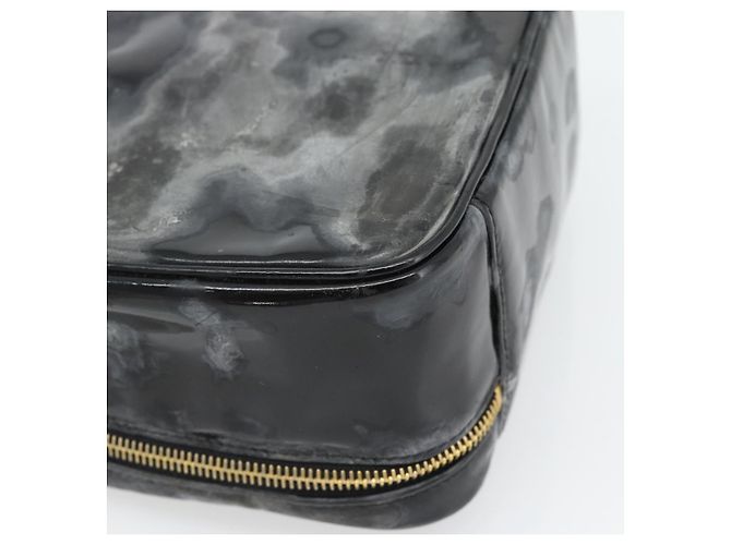 CHANEL COCO Mark Vanity Hand Bag Patent leather Black Gold CC Auth 181661 Schwarz Golden - Ansicht 18