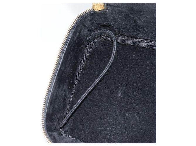 CHANEL COCO Mark Vanity Hand Bag Patent leather Black Gold CC Auth 181661 Schwarz Golden - Ansicht 23