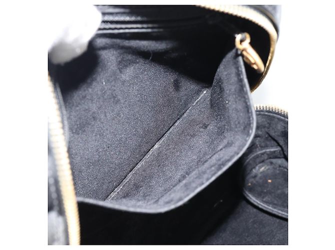 CHANEL COCO Mark Vanity Hand Bag Patent leather Black Gold CC Auth 181661 Schwarz Golden - Ansicht 26