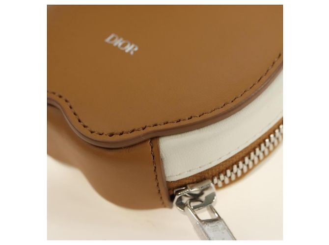 Pochette Portafoglio in Pelle Christian Dior Bobby Beige Argento Auth 181779SM - vista 19