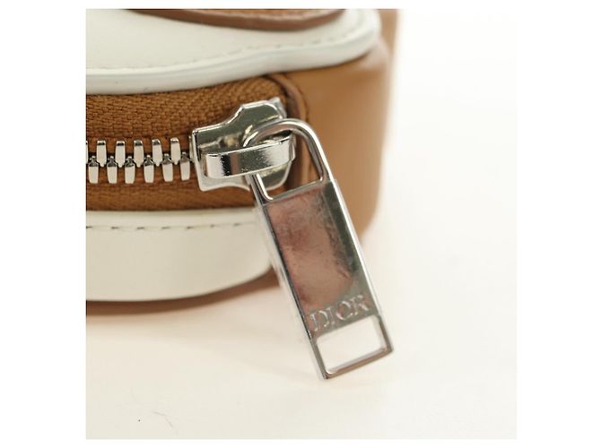 Pochette Portafoglio in Pelle Christian Dior Bobby Beige Argento Auth 181779SM - vista 21
