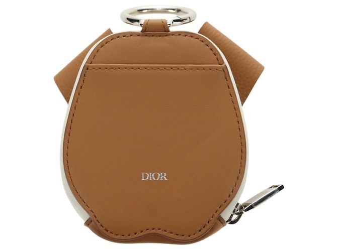 Pochette Portafoglio in Pelle Christian Dior Bobby Beige Argento Auth 181779SM - vista 5