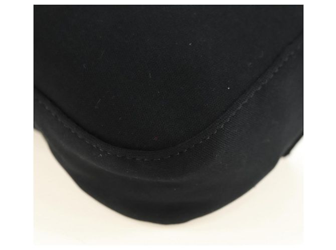 Borsa a tracolla FENDI Mamma Baguette in cotone nero e argento Auth 182029SAM - vista 17