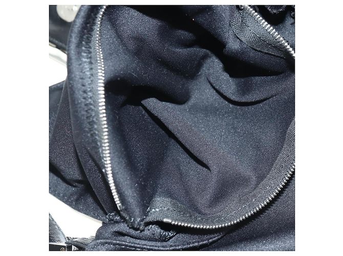 Borsa a tracolla FENDI Mamma Baguette in cotone nero e argento Auth 182029SAM - vista 24
