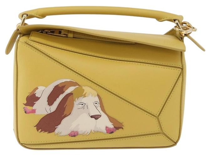 Bolsa LOEWE Puzzle Small Studio Ghibli Hin Spirited Away em couro Auth 167380SM Dourado Amarelo - vista 13
