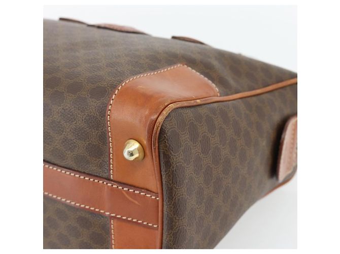 Céline Borsa CELINE Macadam Canvas PVC Pelle Marrone Oro Auth 182072A D'oro - vista 14