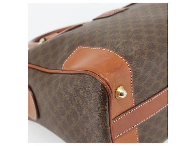 Céline Borsa CELINE Macadam Canvas PVC Pelle Marrone Oro Auth 182072A D'oro - vista 15