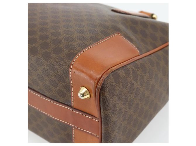 Céline Borsa CELINE Macadam Canvas PVC Pelle Marrone Oro Auth 182072A D'oro - vista 16