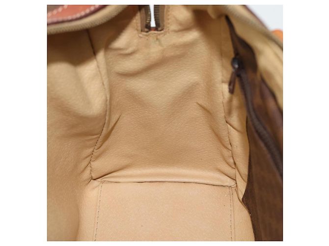 Céline Borsa CELINE Macadam Canvas PVC Pelle Marrone Oro Auth 182072A D'oro - vista 19