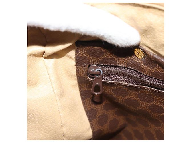 Céline Borsa CELINE Macadam Canvas PVC Pelle Marrone Oro Auth 182072A D'oro - vista 20