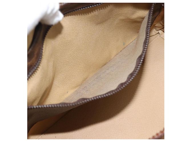 Céline Borsa CELINE Macadam Canvas PVC Pelle Marrone Oro Auth 182072A D'oro - vista 21