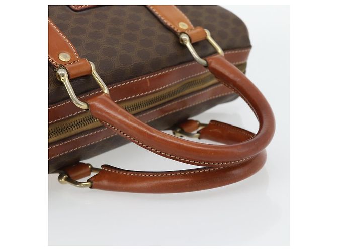 Céline Borsa CELINE Macadam Canvas PVC Pelle Marrone Oro Auth 182072A D'oro - vista 7