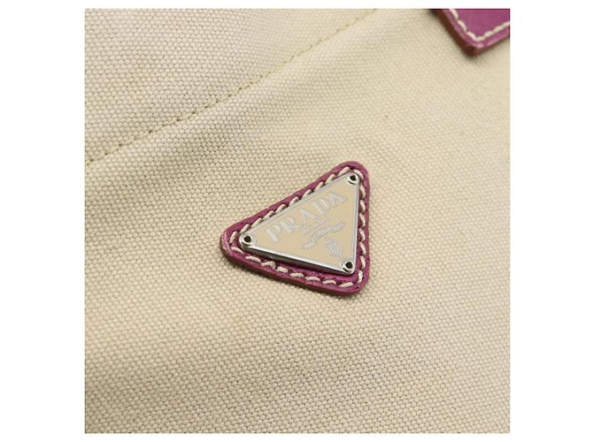 Borsa Tote PRADA in tela e pelle viola argento Auth am11680 Porpora - vista 17