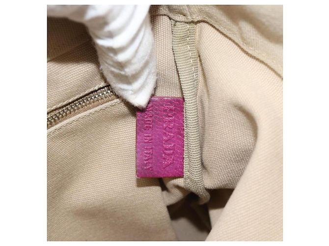 Borsa Tote PRADA in tela e pelle viola argento Auth am11680 Porpora - vista 18