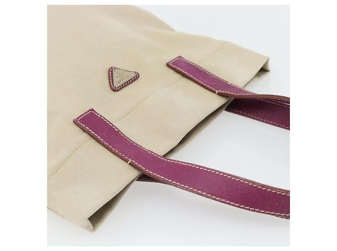 Borsa Tote PRADA in tela e pelle viola argento Auth am11680 Porpora - vista 6
