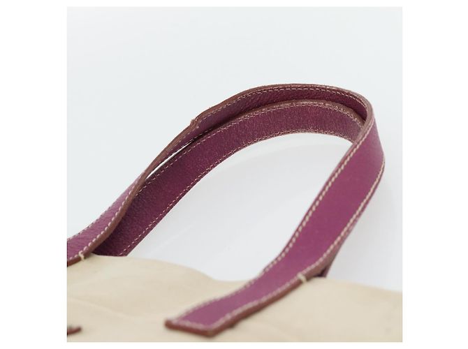Borsa Tote PRADA in tela e pelle viola argento Auth am11680 Porpora - vista 8
