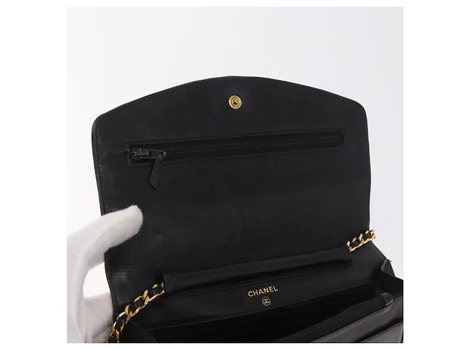 CHANEL COCO Mark Chain Shoulder Bag Patent leather Black Gold CC Auth 181676A Nero D'oro - vista 20