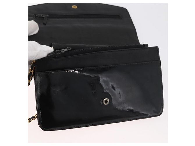 CHANEL COCO Mark Chain Shoulder Bag Patent leather Black Gold CC Auth 181676A Nero D'oro - vista 21