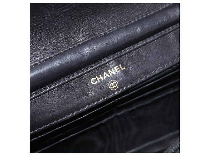 CHANEL COCO Mark Chain Shoulder Bag Patent leather Black Gold CC Auth 181676A Nero D'oro - vista 22