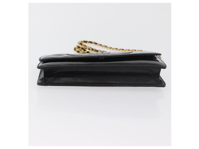 CHANEL COCO Mark Chain Shoulder Bag Patent leather Black Gold CC Auth 181676A Nero D'oro - vista 5