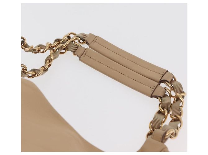 Borsa Salvatore Ferragamo Chain Vala in pelle beige oro Auth am11658A D'oro - vista 8