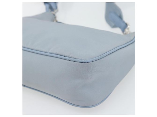 PRADA Re-Edition Shoulder Bag Nylon Blue Silver Auth ka4501A Silvery - view 16