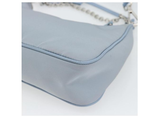 PRADA Re-Edition Shoulder Bag Nylon Blue Silver Auth ka4501A Silvery - view 18
