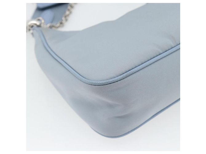 PRADA Re-Edition Shoulder Bag Nylon Blue Silver Auth ka4501A Silvery - view 19